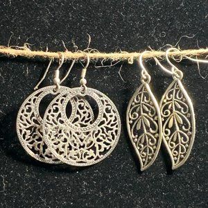 2 Pair Filigree Earrings